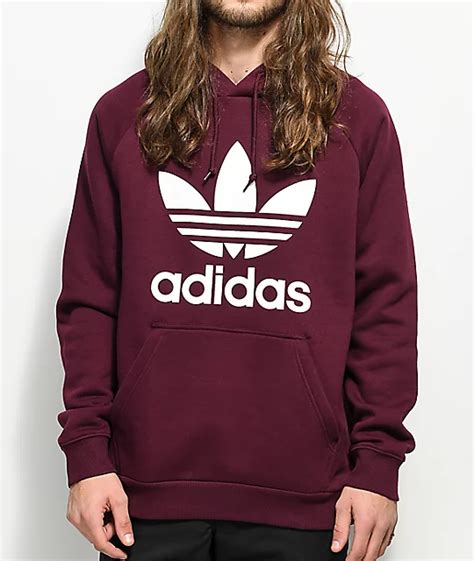 adidas herren trefoil kapuzenpullover maroon|Amazon.com: Mens Adidas Trefoil Hoodie.